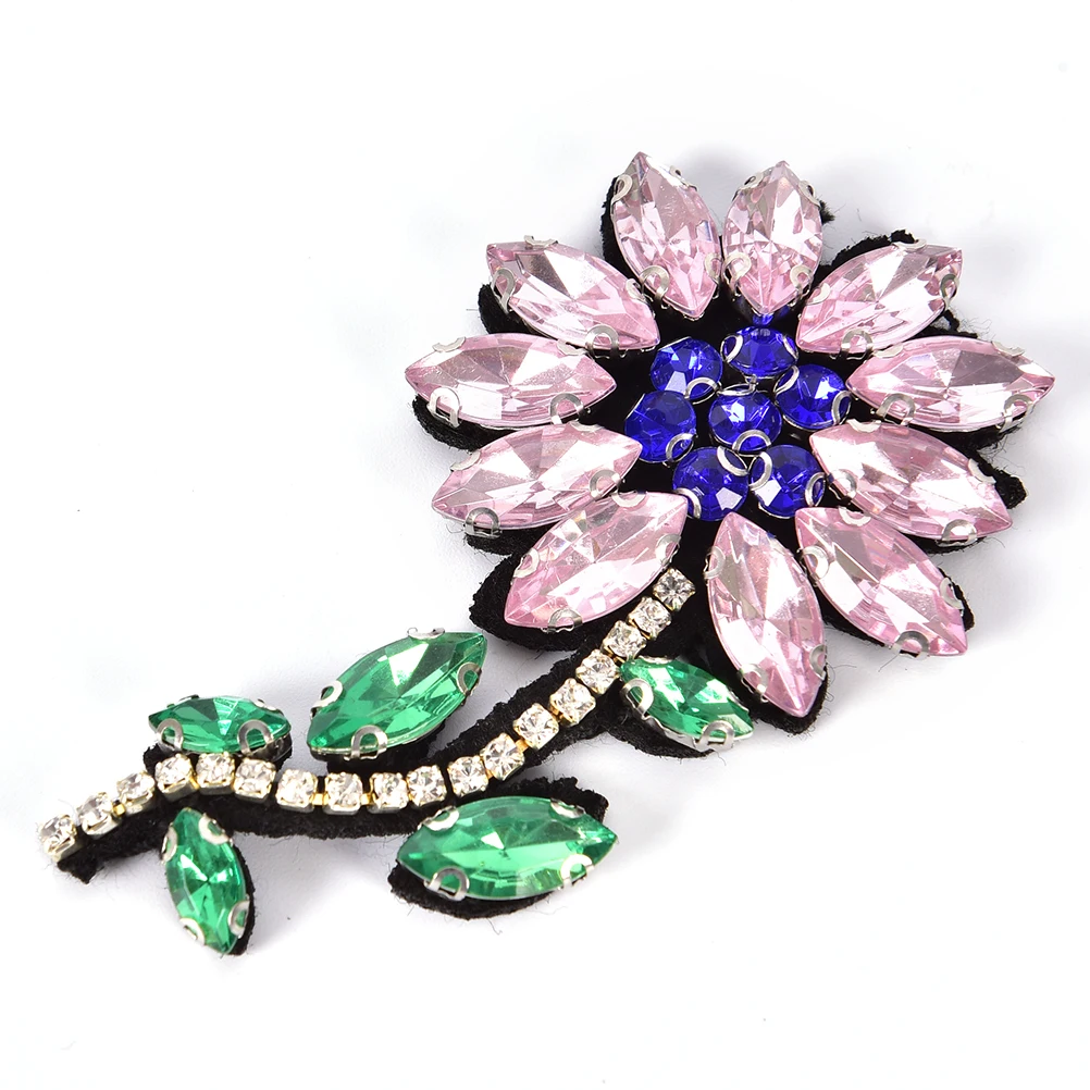 1 шт. Цветы Стразы из бисера патчи аппликация шить на горный хрусталь бусины Qpplique