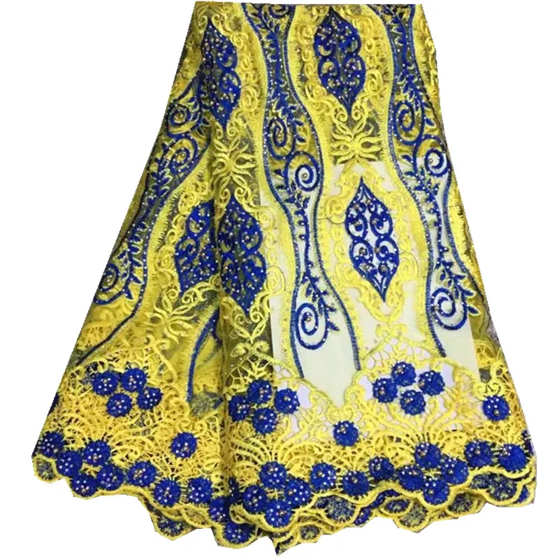 2017 Бесплатная доставка африканская Кружево Ткань высокое качество Вышитый Тюль