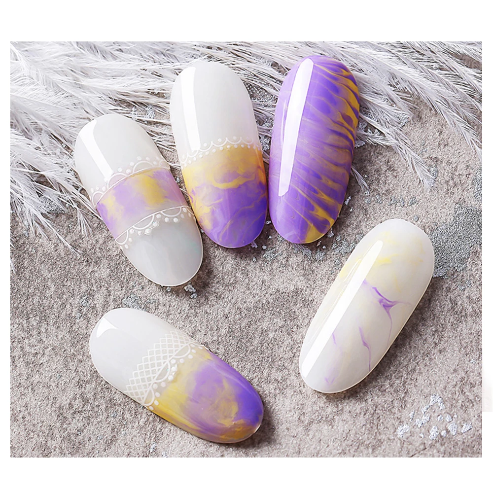 Tignish 30 листов/упаковка белые черные наклейки для ногтей кружево Дизайн смешанный