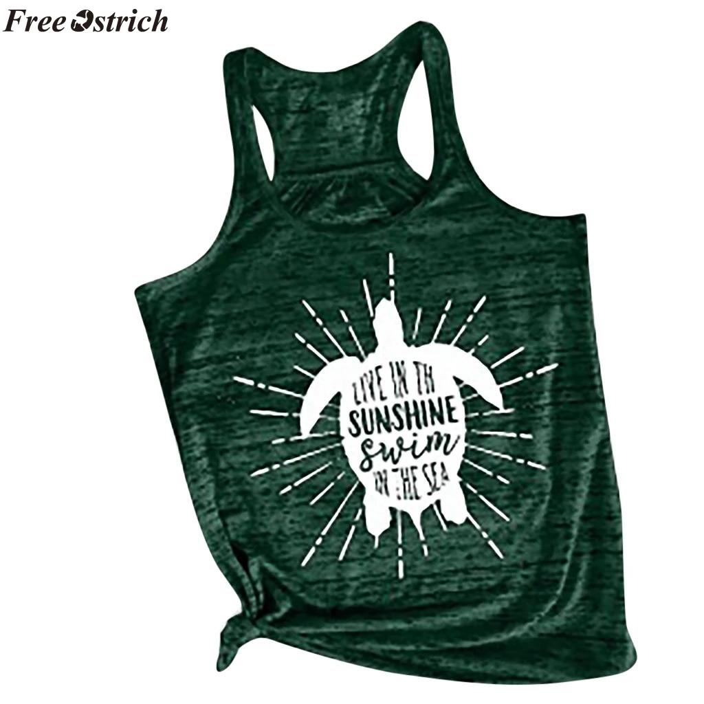 Женский жилет без рукавов с рисунком страуса круглый вырез принт героями