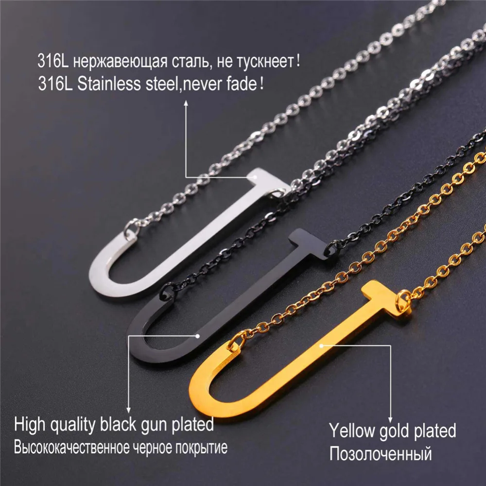 Золотой цвет заглавной буквы Цепочки и ожерелья Для мужчин женщин