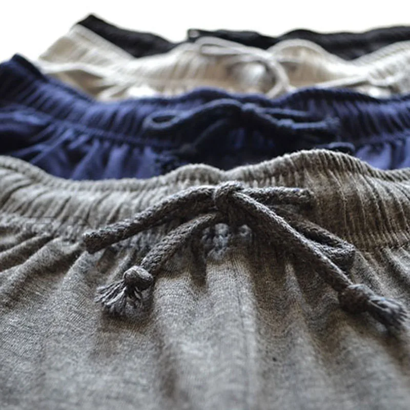 

Men Modal Casual Long Pants High Waist Drawstring Breathable Straight Trousers Plus Size L-4XL Sports Soft 915-085