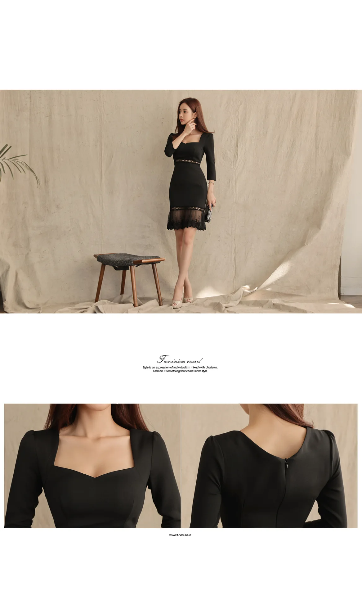 Новое осеннее платье Для женщин Vestidos офисные туфли, черного цвета, со шнуровкой в стиле пэчворк пикантные вечерние платье с русалочкой 3/4 рукавом облегающее платье платья