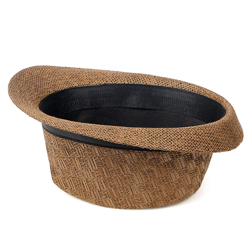 Шляпа мужская соломенная в ковбойском стиле модная однотонная пляжная Панама