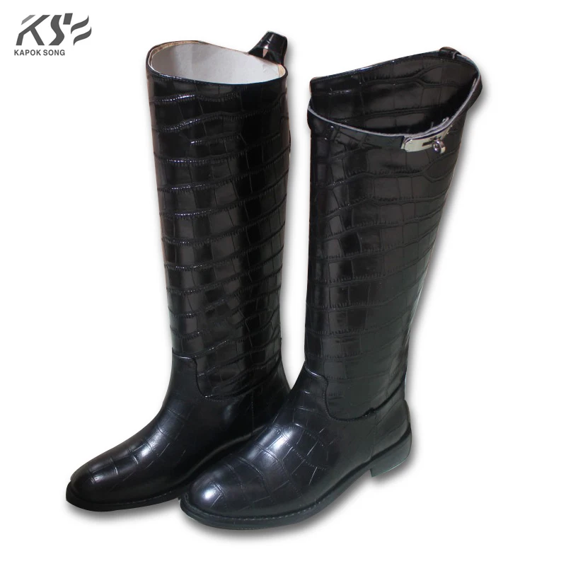 

crocodile leather women kelly boots knee high luxury designer brand boots kelly buckle H boots really cow leather winter boots