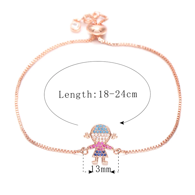 Neovivi очаровательные браслеты для мальчиков и девочек разноцветные CZ Шарм медная
