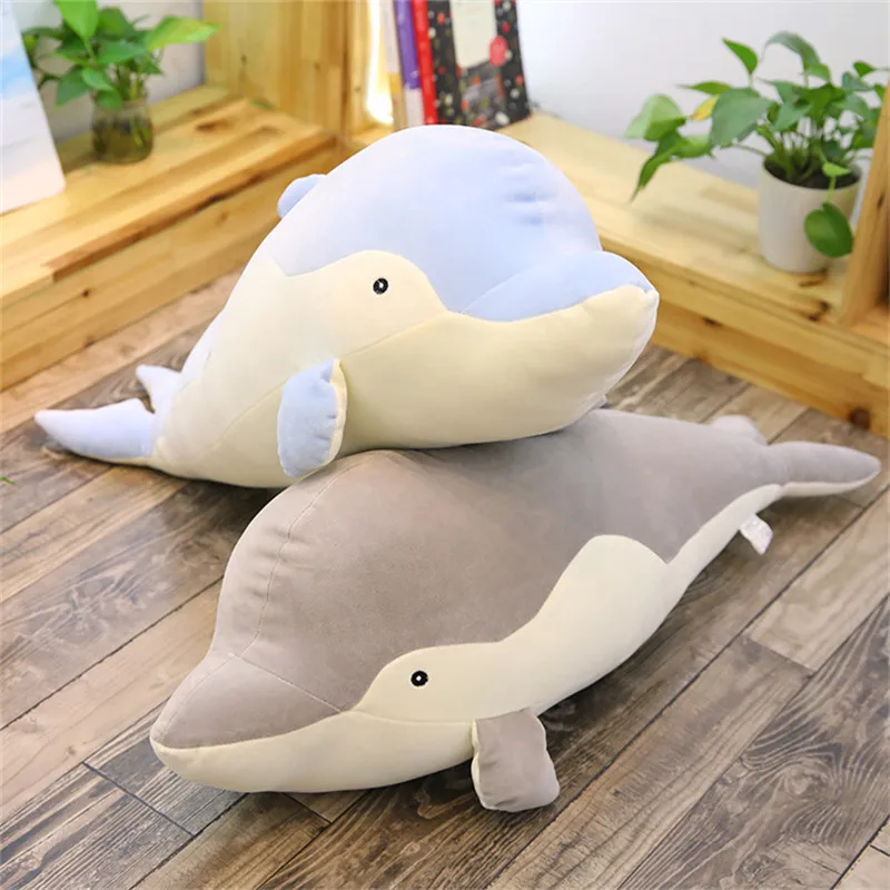 50/70cm Kawaii Dolphin Plush Down Cotton Soft Stuffed Animal Nap Huge Pillow Kids Toy Christmas Gift for Children Brinquedos | Игрушки и