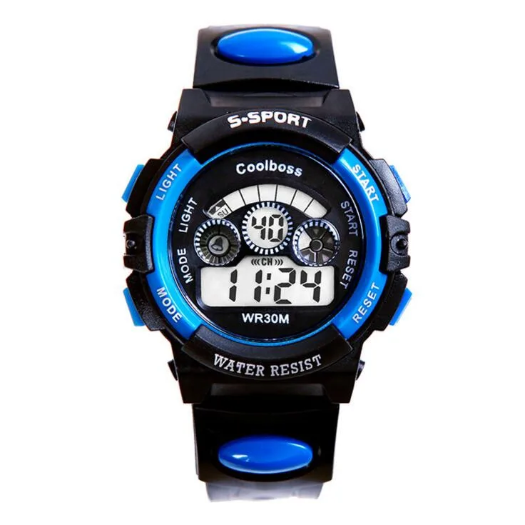 100 шт/партия крутой босс-0199 новые детские спортивные часы обернуть цифровые для