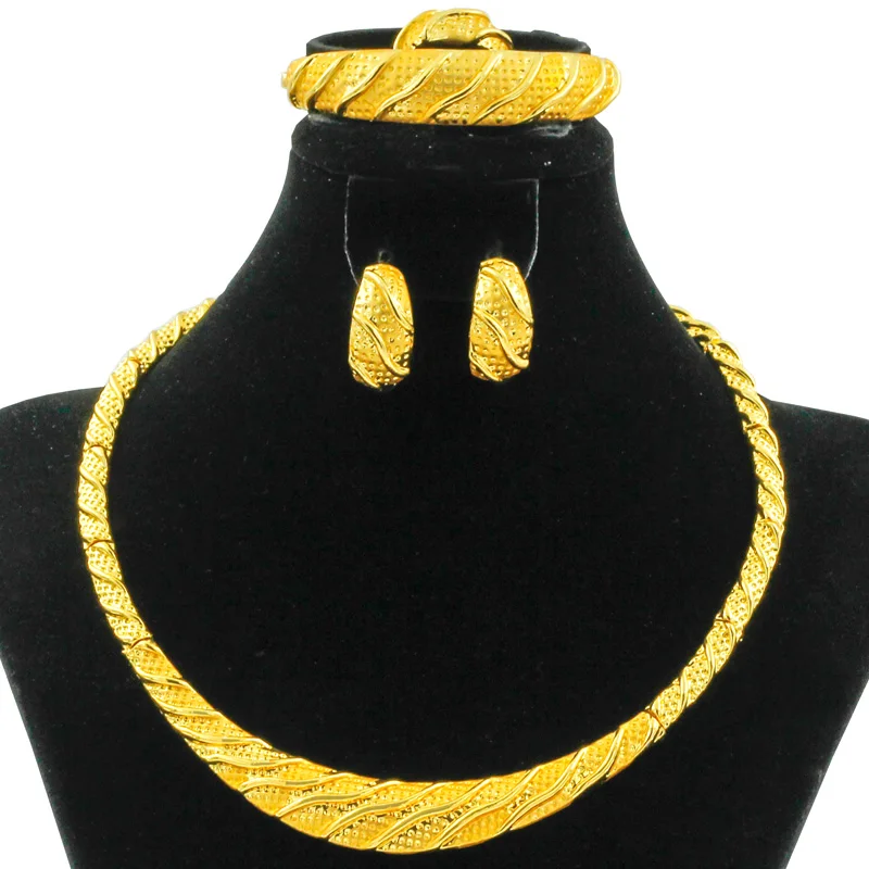 Новые турецкие Модные женские ювелирные наборы высокое качество золотое