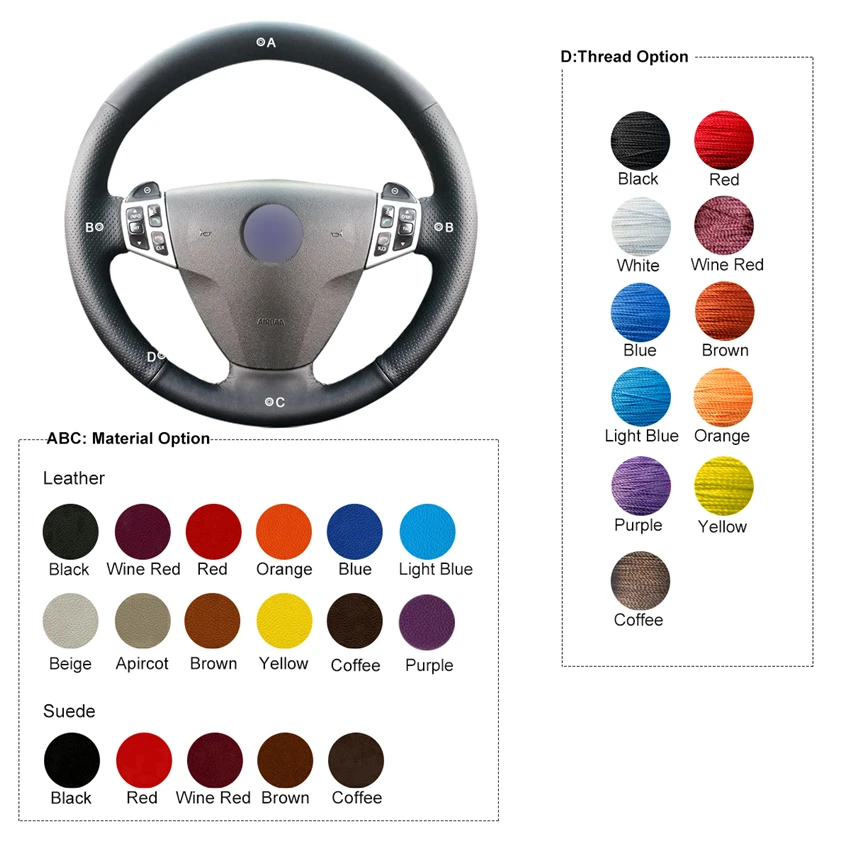 MEWANT черный кожаный чехол для Saab 9 3 2008|car steering wheel cover|steering coverwheel cover |