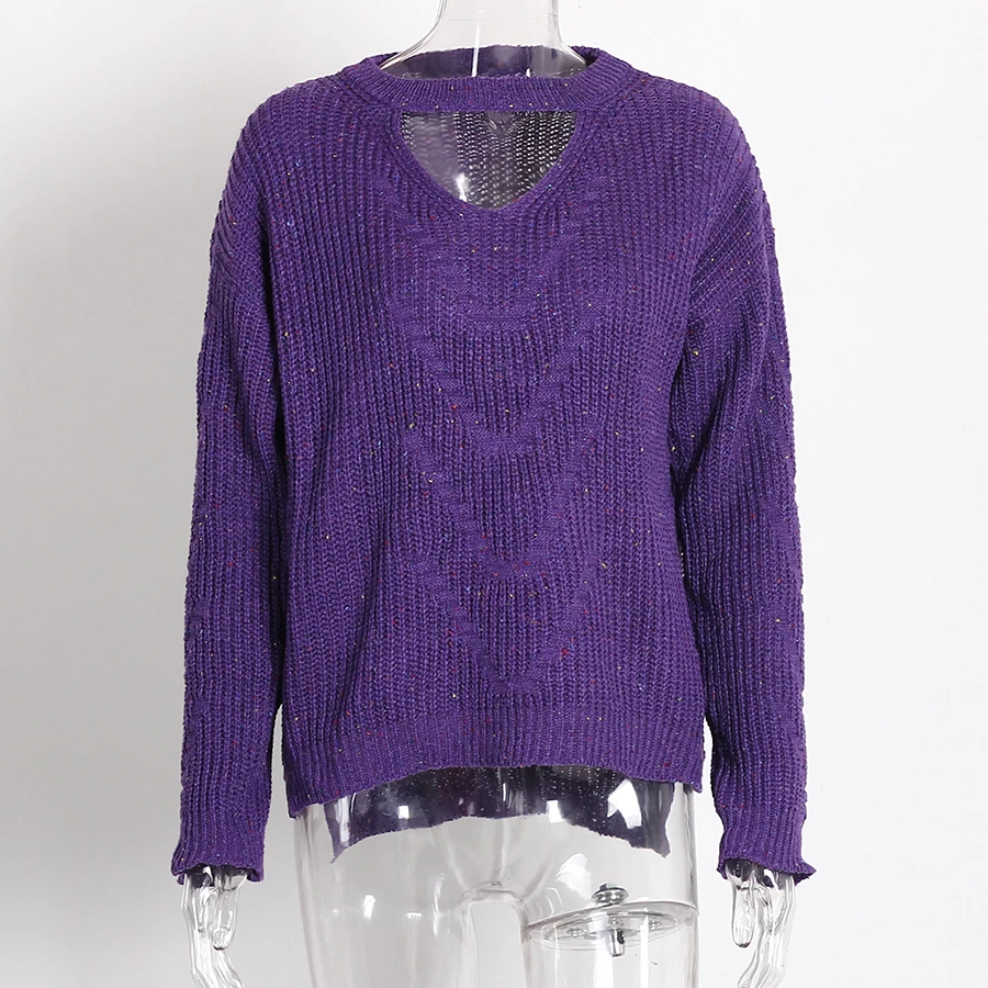 Hollow Out Sweaters Winter 2018 Fashion Long Sleeve Knitted Women Pullovers Jumpers Casual Streetwear Black Gray Khaki | Женская одежда