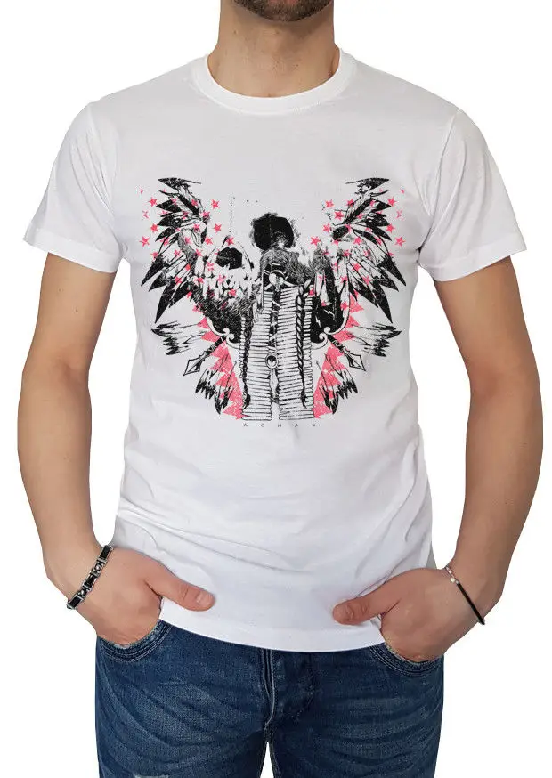 Fm10 camiseta de hombre человек Heritage легадо plumas flecha craneo винтажные regalo рукавом летняя