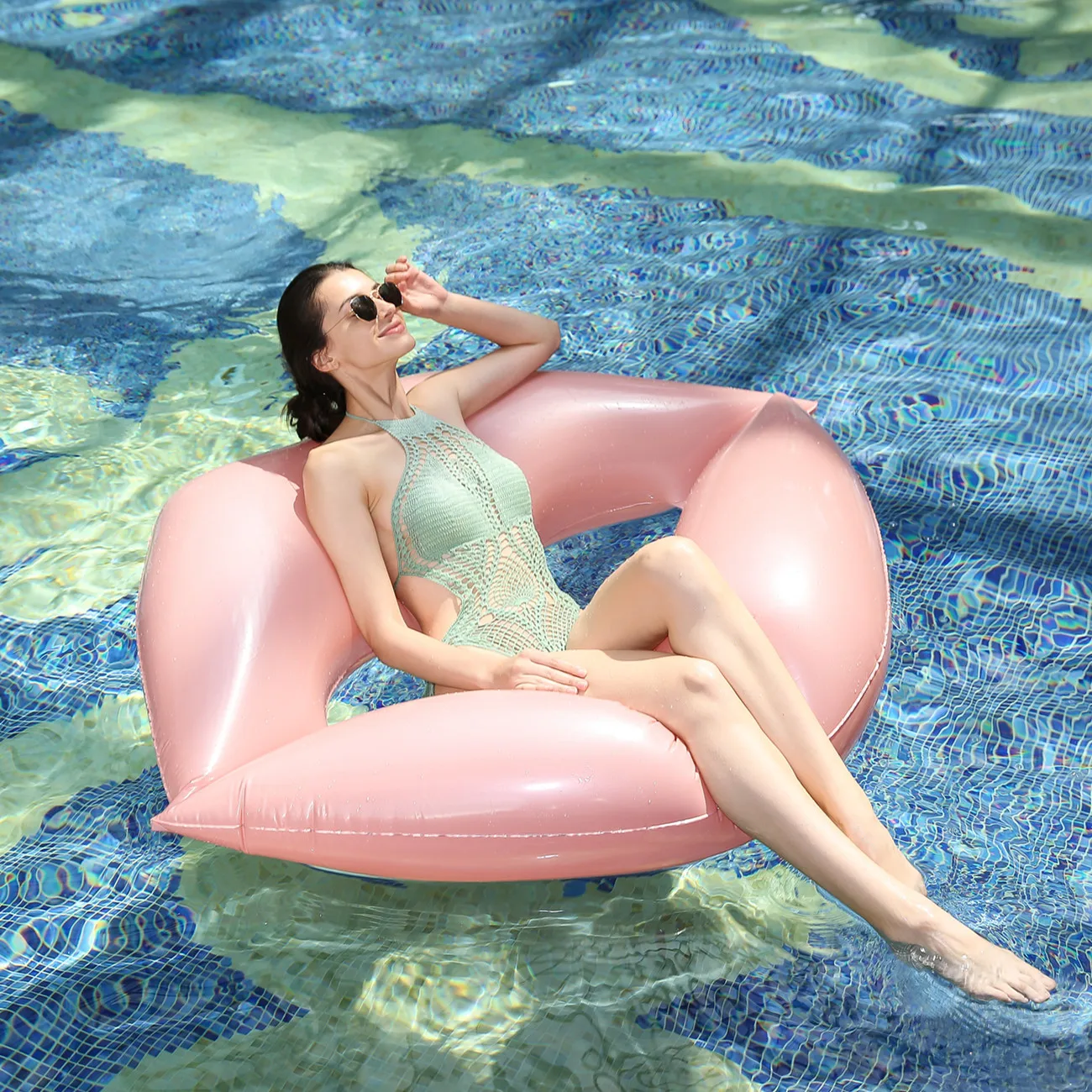 Экологически чистая надувная кровать ПВХ для взрослых плавающая