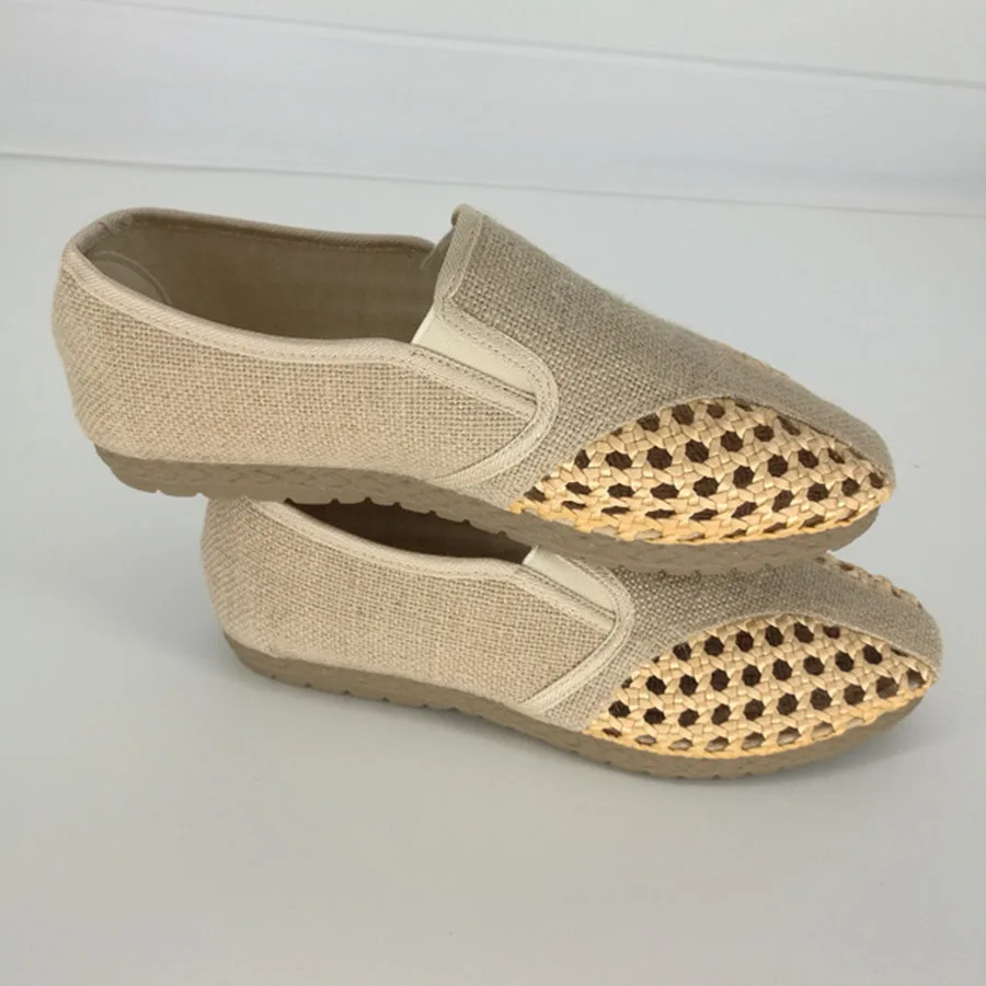 Новинка повседневная обувь в этническом стиле мужские туфли из хлопка и льна