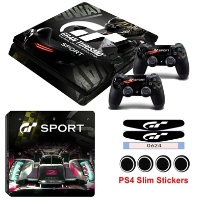 YSP4S-1716 Для Playstation 4 тонкая кожа наклейка крышка PS4 тонкая консоль наклейки и наклейки 2 контроллеров Gran Turismo спортивная игра кожа - Цвет: YSP4S-1716