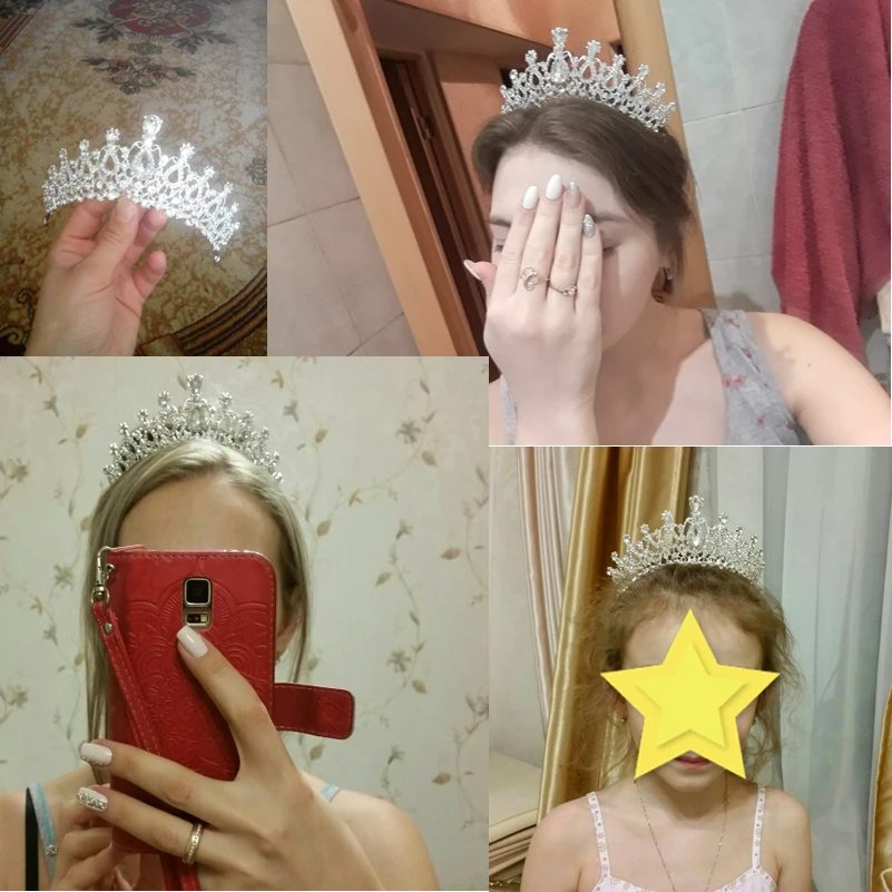 Горячая Распродажа серебряный цвет свадебная корона с кристаллами головная