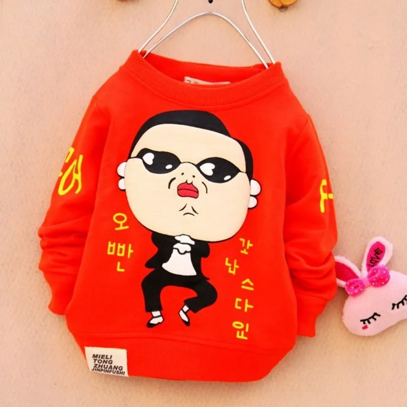 

Hot Sale Long Sleeve Kids Fashion Gangnam Style Yellow T Shirt Shirts for Boys Top Children T Shirt Baby Clothing for The Boy
