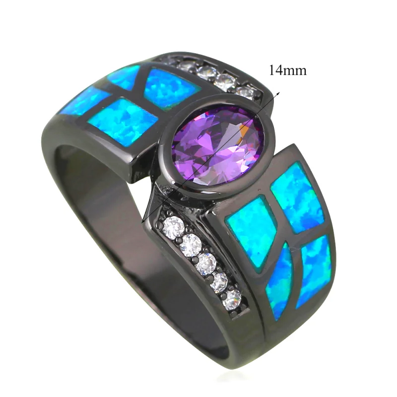 Дешевые модные ювелирные изделия Сияющий Циркон Синий огненный опал серебряные