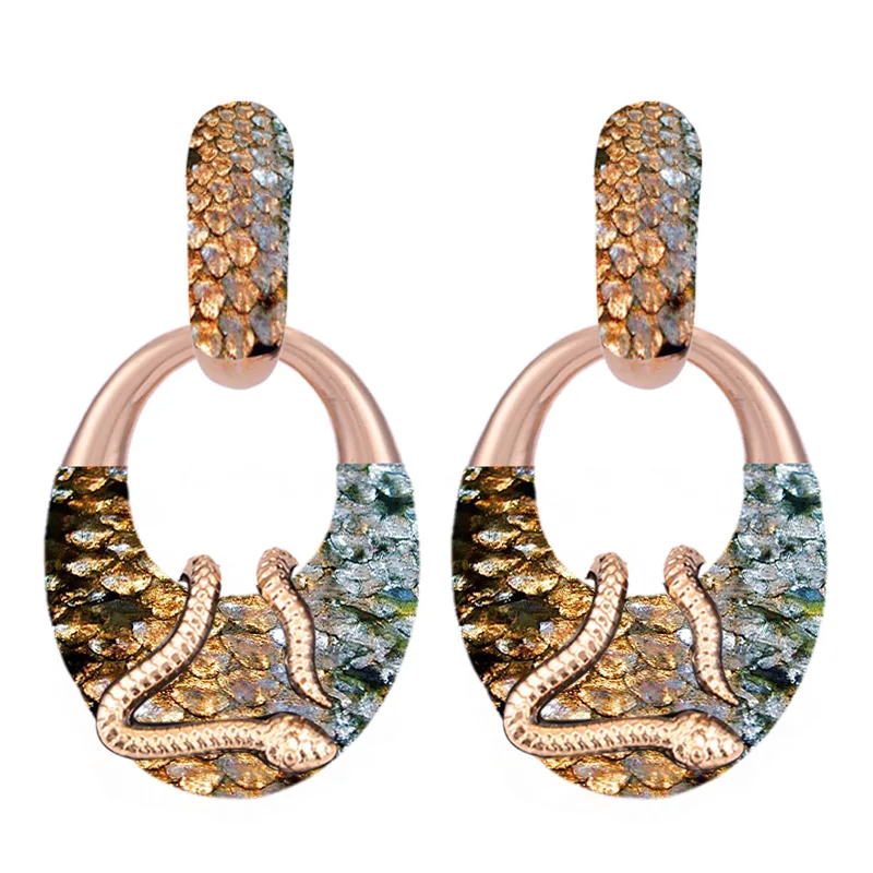 Sehuoran Oorbellen Серьги Pendientes Mujer Moda Brinco Висячие Серьги Для Женщин змеиная подвеска ювелирные изделия Свадебные серьги - Окраска металла: Stone Image