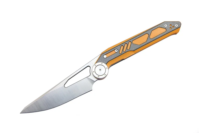 Оранжевый NOC DG-04 portable folding knife 440C blade G10+ carbon fiber handle camping hunting outdoor survival kitchen knife EDC tool - Цвет: Оранжевый