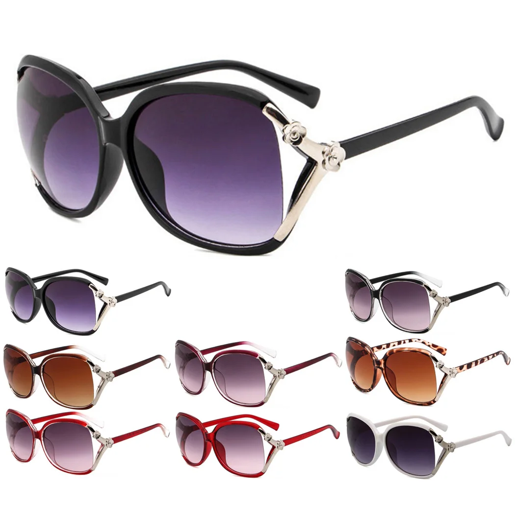 Новинка платье с цветочным узором большой оправой зеркальные солнечные очки Для