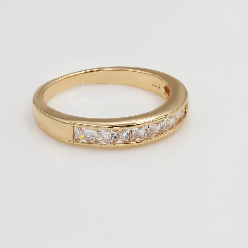 MGFam маленькие квадратные кольца для женщин повседневная одежда CZ 18 k G P золотого