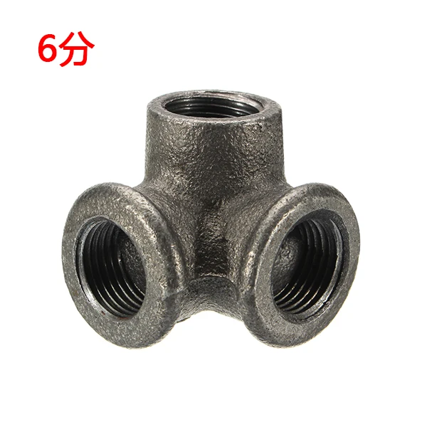 3 Virgule 4 inch Mrosaa 1/2Inch 3/4 дюйма) 1 3-х полосная трубы фитинги из ковкого чугуна, черный локоть тройник женский разъем для подключения на обоих концах для подключения внешних устройств к труб - Цвет: 3 Virgule 4 inch