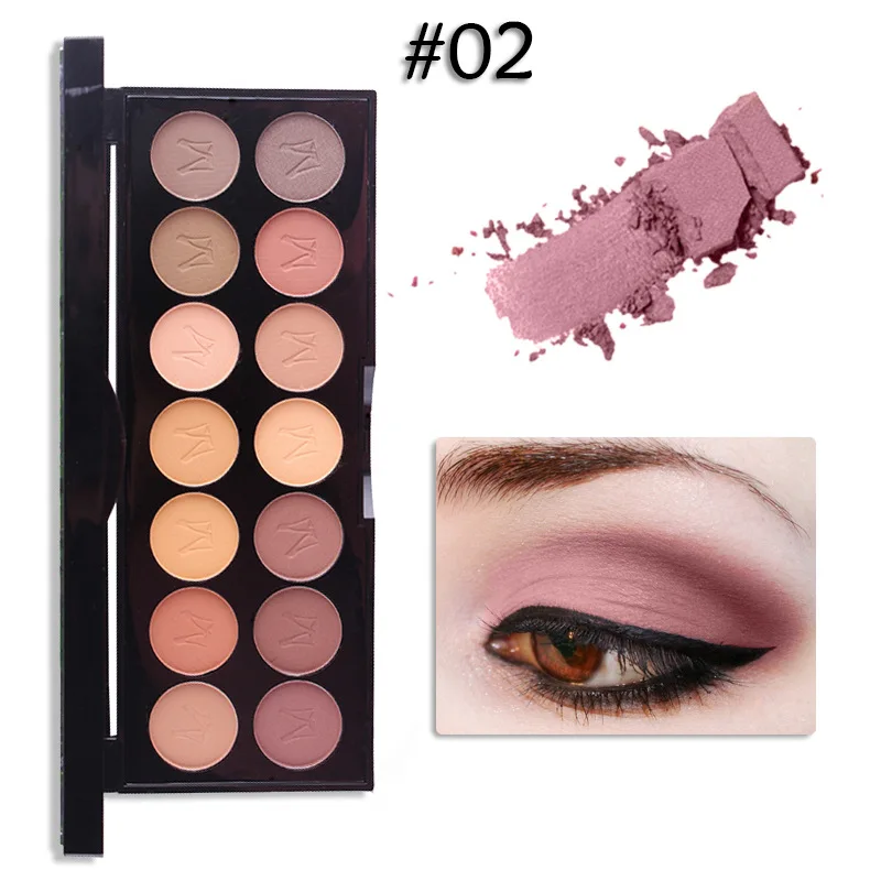 MISS ROSE 14 видов цветов Палитра теней для век мерцающие матовые дымчатые тени набор