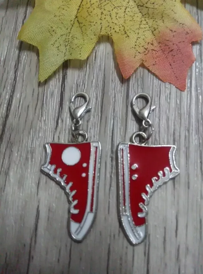 Тибетский серебряный Модный Карабин Застежка Красная эмаль обувь/Сапоги Шарм