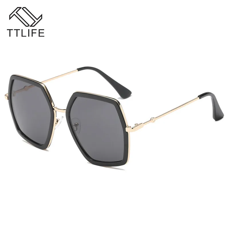 Женские квадратные солнцезащитные очки TTLIFE большие в винтажном стиле с большой