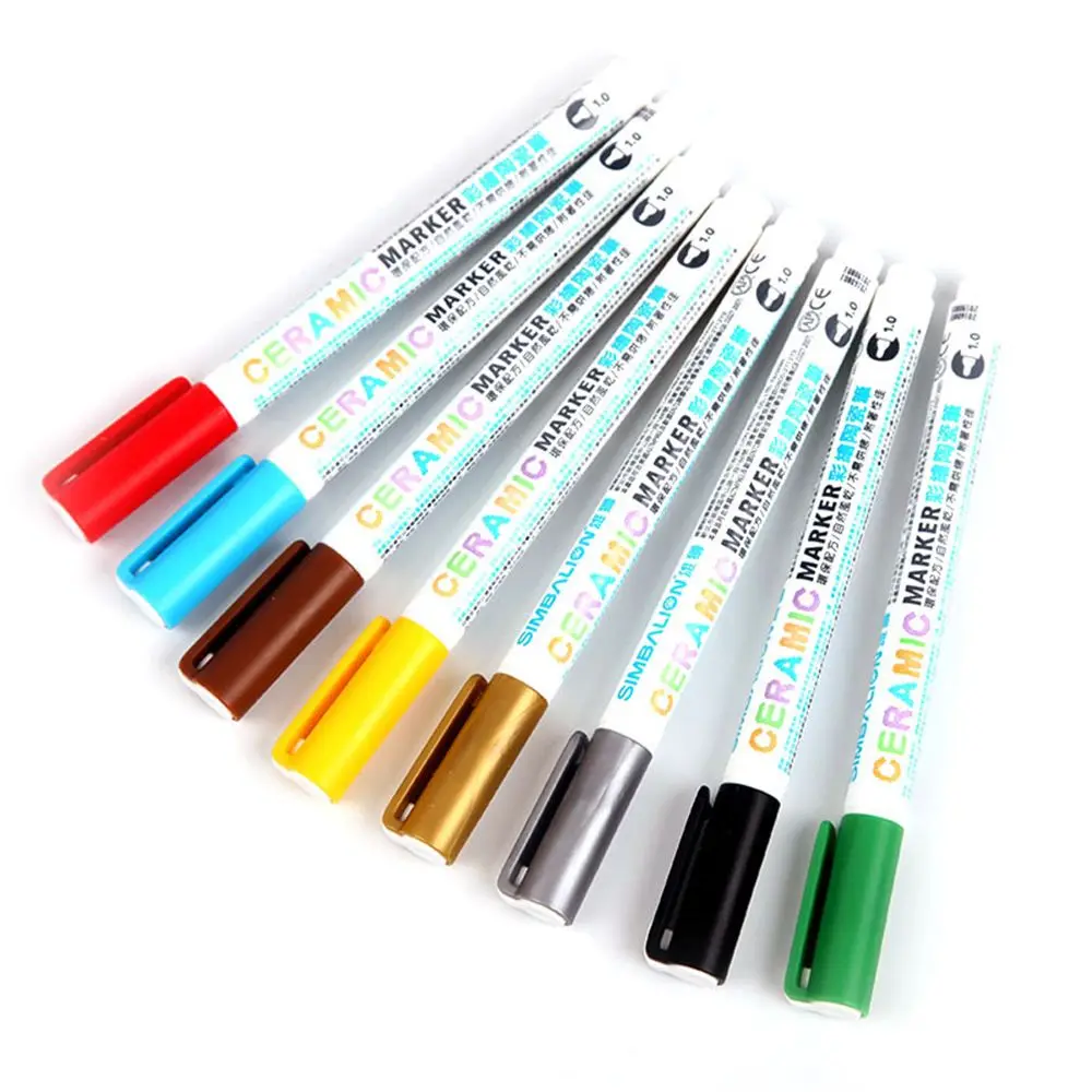 Ручка с керамической кистью 8 цветов ручная роспись творческий маркер для