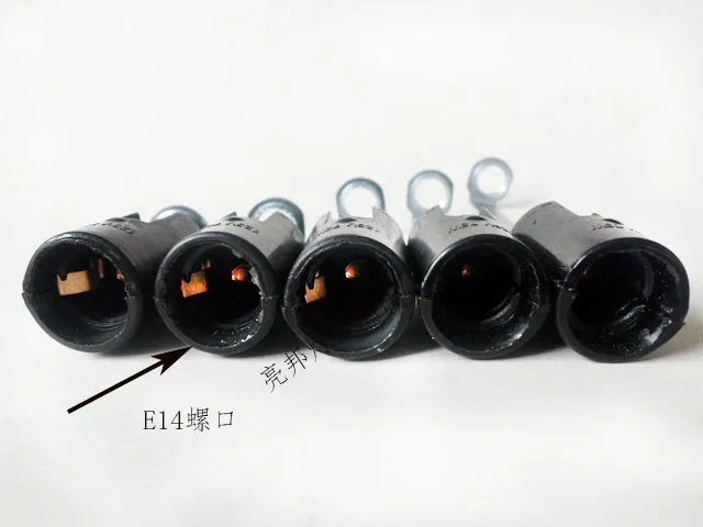 5 шт. E14 черная бакелитовая подставка Лампы в форме свечи с украшением виде