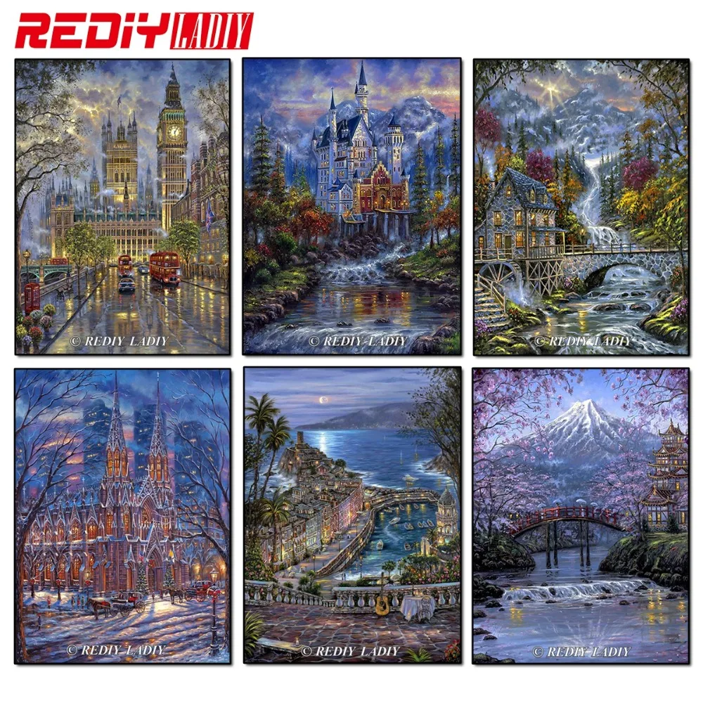 DIY 5D бриллиантовые кристаллы для вышивания Алмазная мозаика Картина Пейзаж