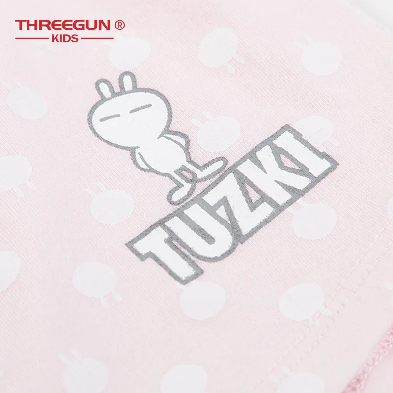 THREEGUN X Tuzki; нижнее белье для девочек; детские трусы с рисунком; хлопковые трусы; трусы-боксеры для девочек; детское белье; 4 шт./лот