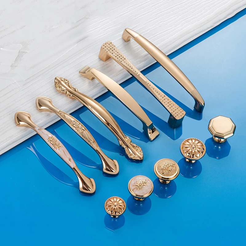 2 шт. золотые дверные ручки для ящика шкафа Кухонная ручка дверцы фурнитура