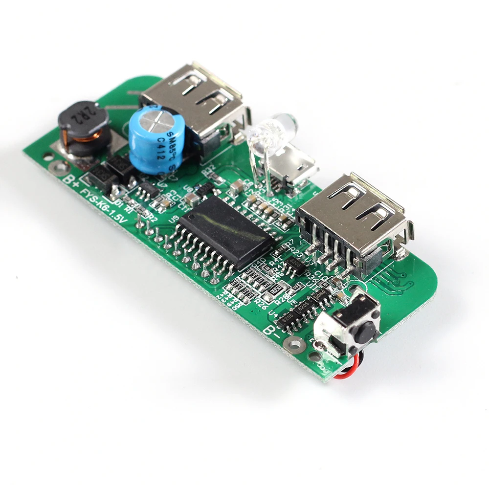 Мобильный Внешний аккумулятор зарядное устройство PCB плата двойной USB 5 В 2.1A 1A