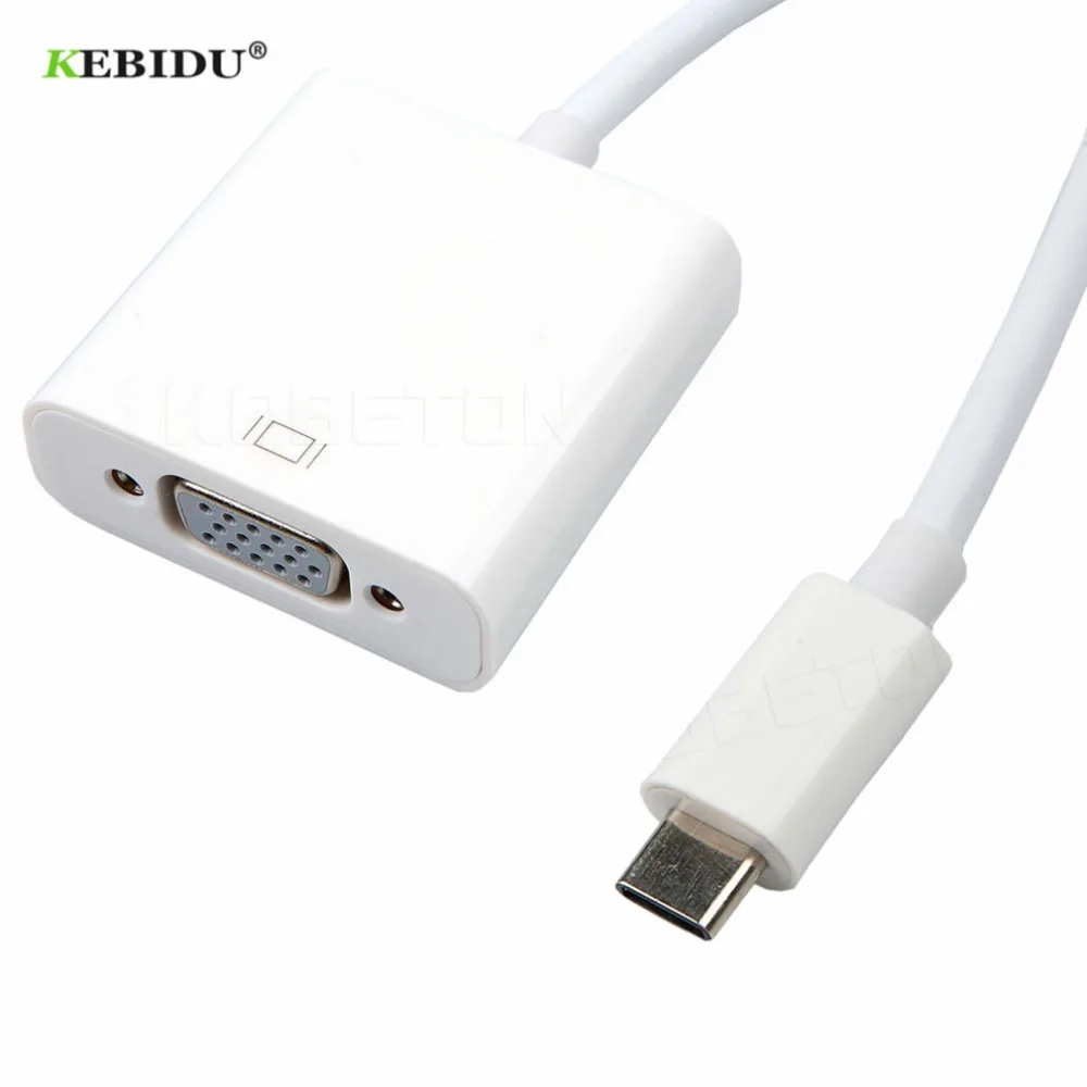 Кабель переходник Kebidu Type C VGA USB 3 1 Папа мама 12 дюймов|Кабели VGA| |