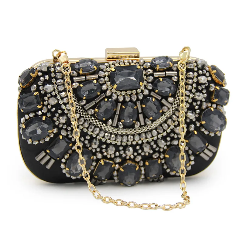 Роскошные Сумки Для женщин дизайнер черный кристалл женский металлов Дело