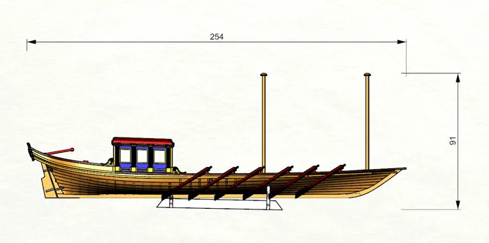 Плотный материал Британский Королевский флот модель HMS Barge 1832 1/48 деревянный