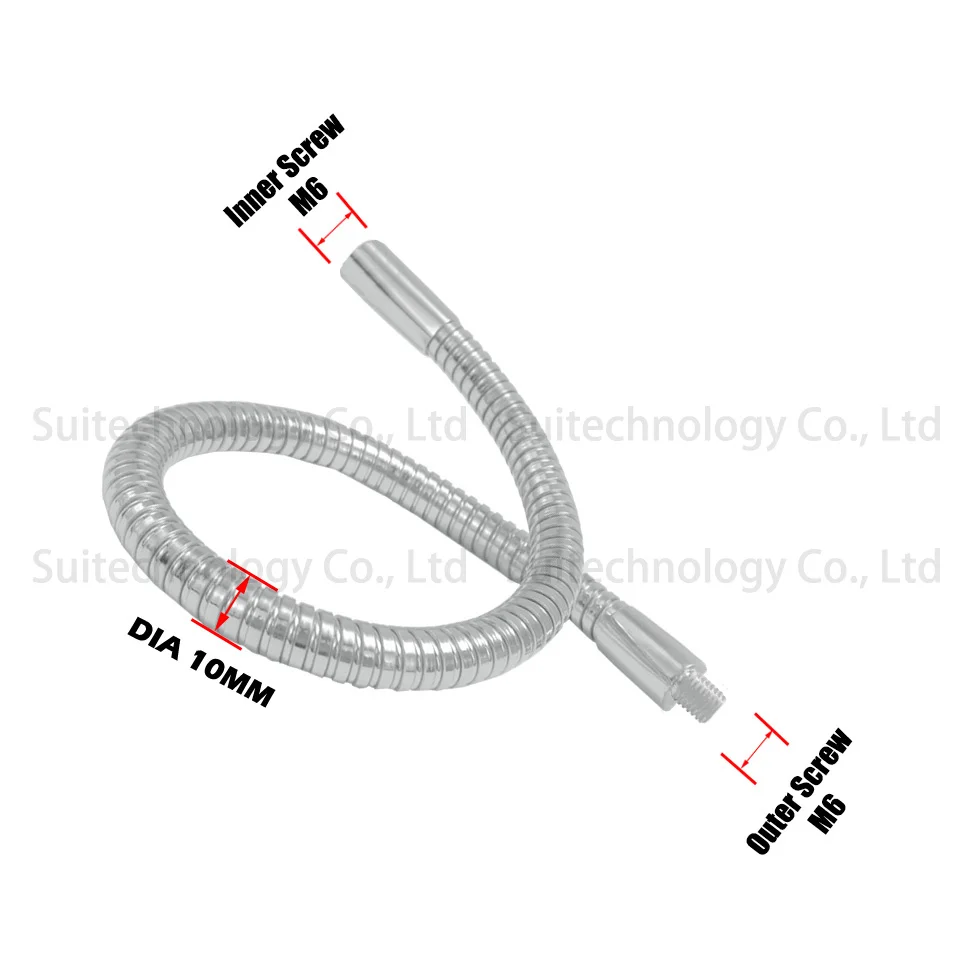 2 шт. диаметр 10 мм Светодиодная гибкая лампа с гусиной шеей внешняя M6 + внутренняя