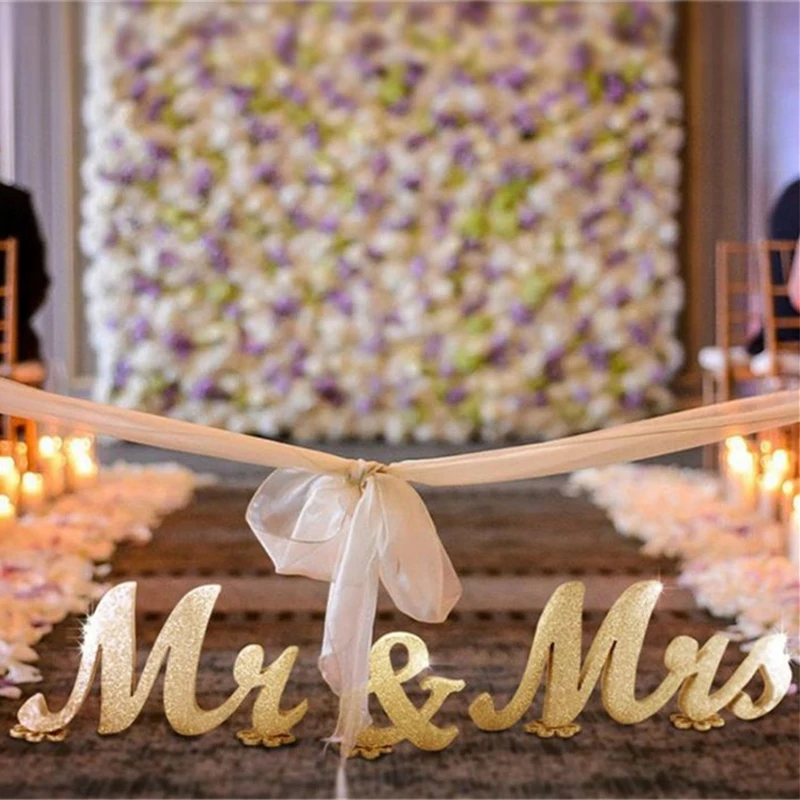 Деревянное свадебное украшение Мистер и миссис сделай сам белая буква