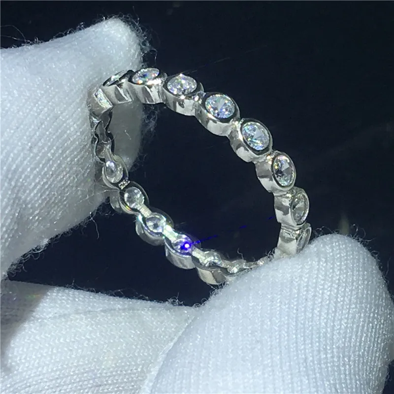 Кольцо Vecalon Eternity Promise 100% Настоящее серебро 925 пробы 5A циркон Cz обручальные