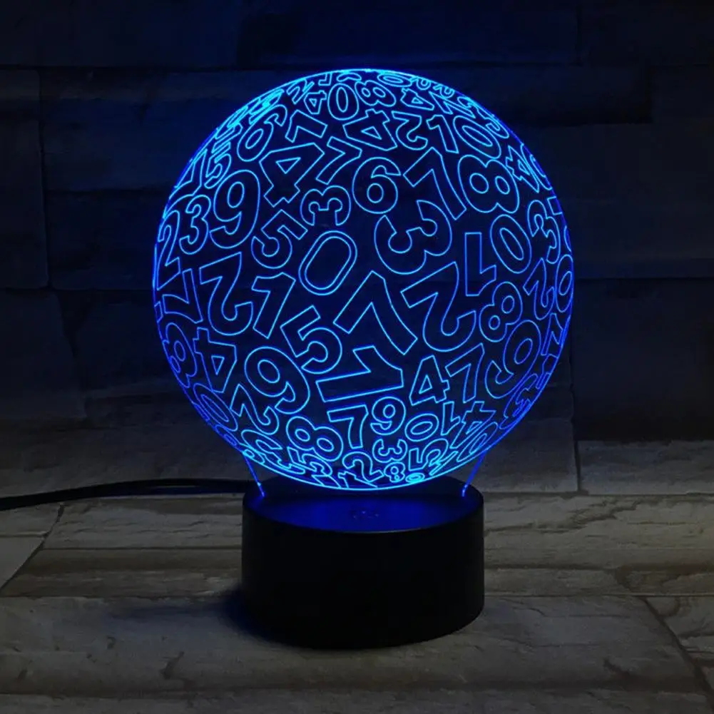LumiParty 3D номера мяч Иллюзия Ночник Новинка Цвет Изменение светодиодный настольная