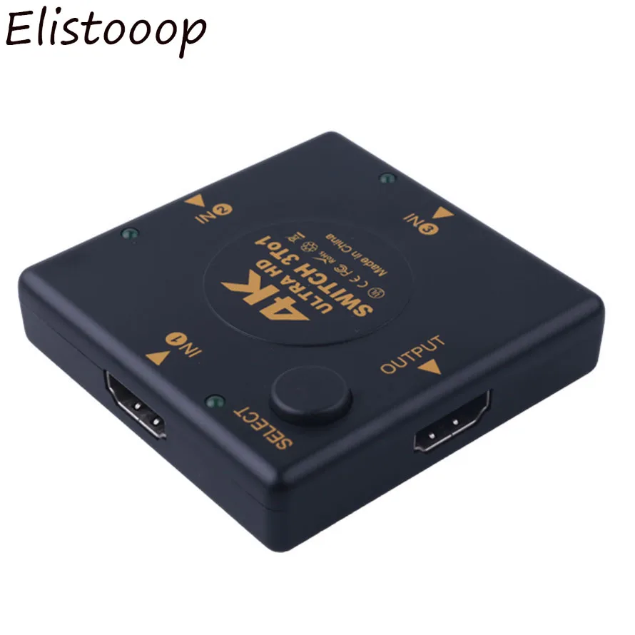 Elistooop 4 к 3 в 1 Коммутатор HDMI разветвитель 4 к* 2 к 3D Мини 3 порта HDMI переключатель порт концентратор для DVD HDTV Xbox PS3 PS4