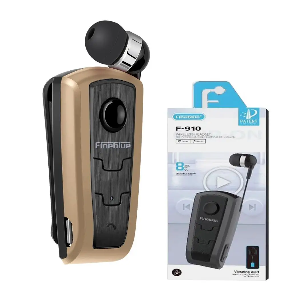 Горячая Израиль Fineblue F910 беспроводной драйвер auriculares Bluetooth наушники вибрации износа клип стерео спортивная Гарнитура для вождения - Цвет: gold with box