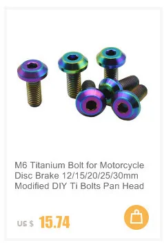 10 шт. M6 x10-120mm Ti Болт титановый болт колонна Шестигранная головка Шаг 1,0 мм Ti цвет класс 2 титановый винт Ti Застежка