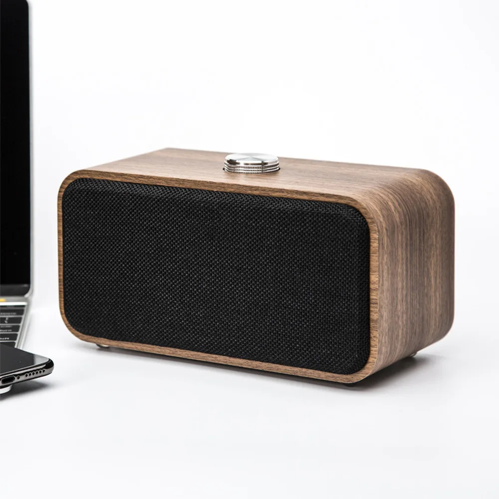 Портативный деревянный беспроводной Bluetooth динамик винтажный FM радио TF карта