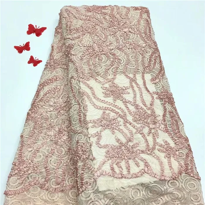 Африканский 3D кружевной ткани 2018 высокое качество кружева Материал 3d вышивка в