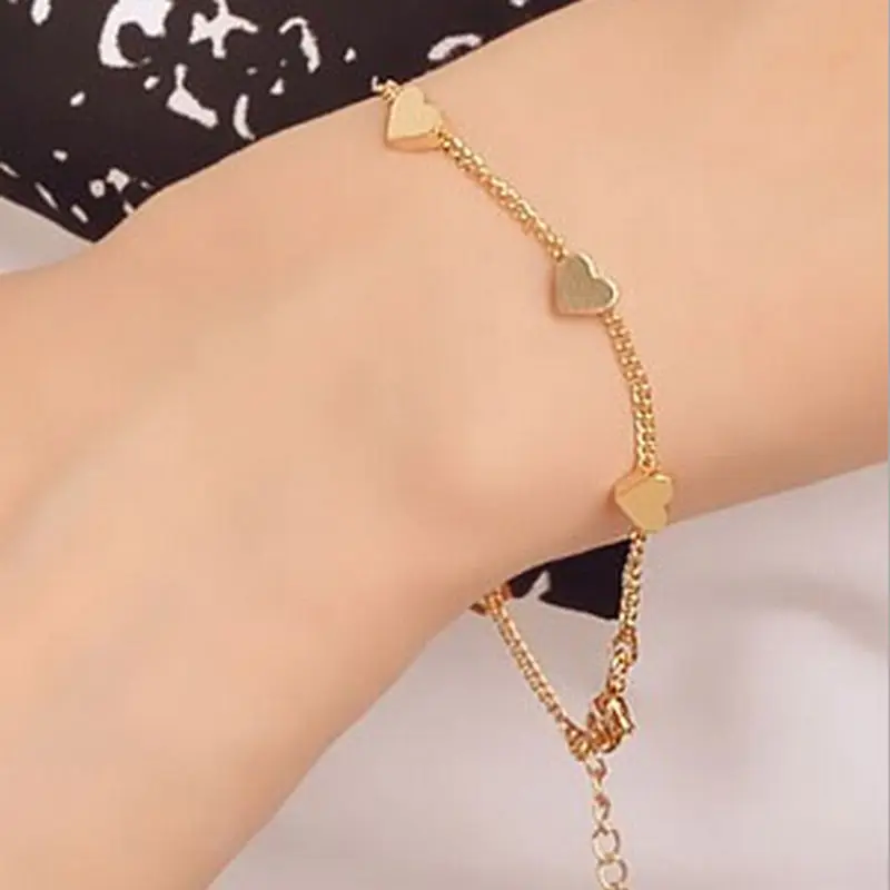 Women Heart Love Design Gold Foot Jewelry Chain Anklet Bracelet For Girls Summer Fashion Accessories | Украшения и аксессуары