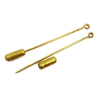 gold plated 50mm 60mm 70mm sharp end hijab pins brooch pins with tube backs wholesale stick pin lapel pin clutch jzjz009